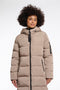 Jade Long Padded Hooded Coat Toffee